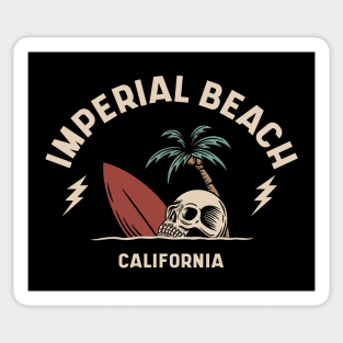 Vintage Surfing Imperial Beach California // Retro Surf Skull Sticker